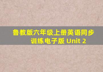 鲁教版六年级上册英语同步训练电子版 Unit 2